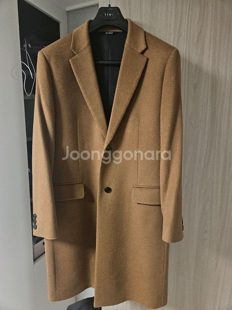 새상품) 타임옴므 캐시미어 코트 브라운100 팝니다--1