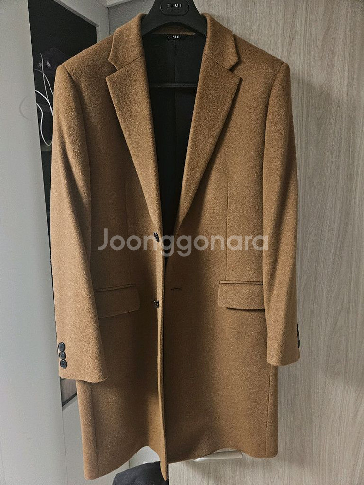 새상품) 타임옴므 캐시미어 코트 브라운100 팝니다--5