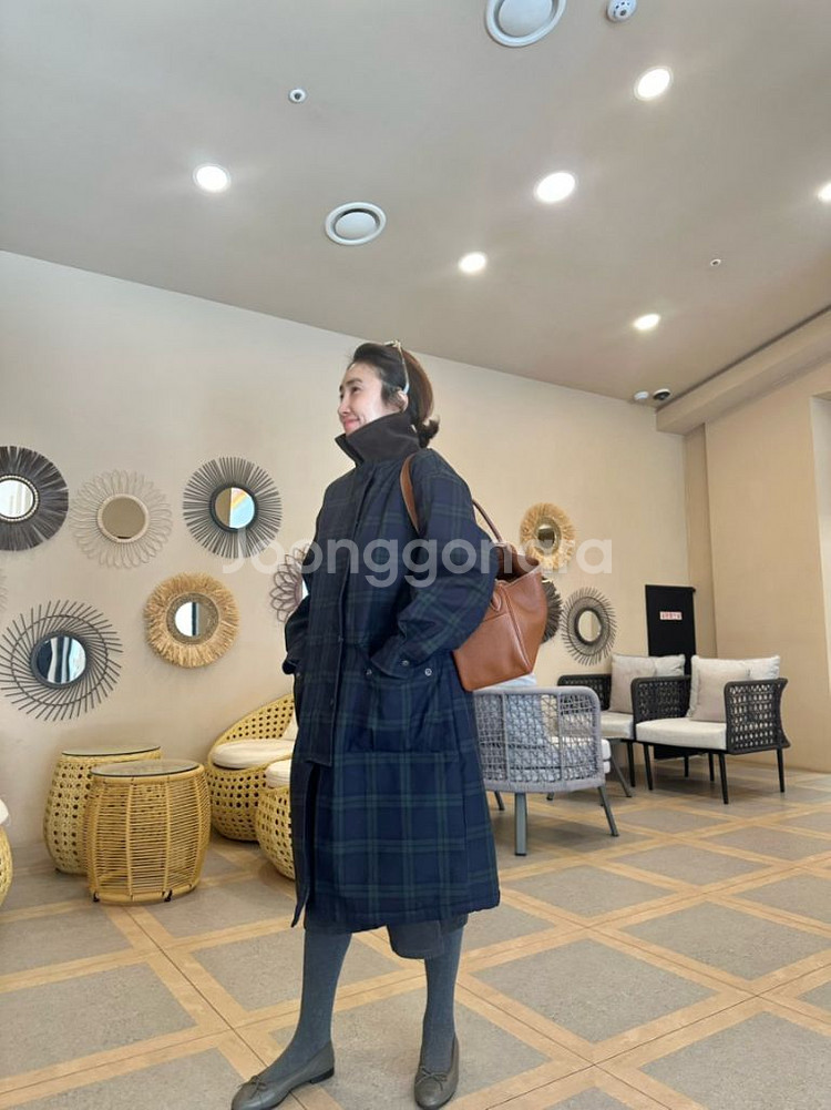 [배럴라이프마켓] 윈터 잉글체크 퍼 코트/새상품--1