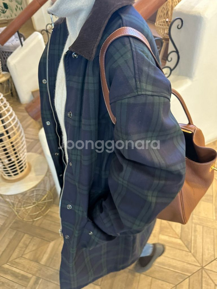 [배럴라이프마켓] 윈터 잉글체크 퍼 코트/새상품--5