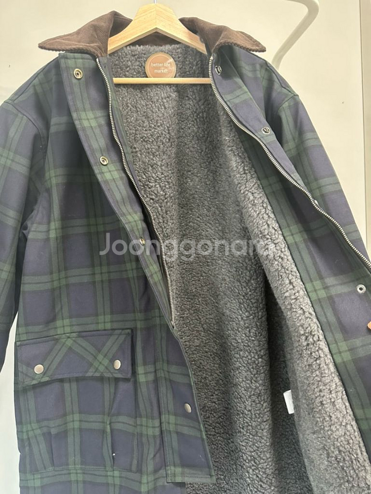 [배럴라이프마켓] 윈터 잉글체크 퍼 코트/새상품--8
