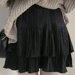 새상품) 블랙 겹겹이 캉캉 스커트