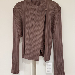 플리츠플리즈 씨커 자켓 플리츠 숏자켓 가디건 브라운