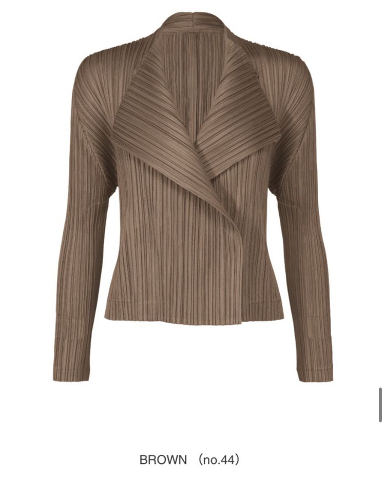 플리츠플리즈 씨커 자켓 플리츠 숏자켓 가디건 브라운--2