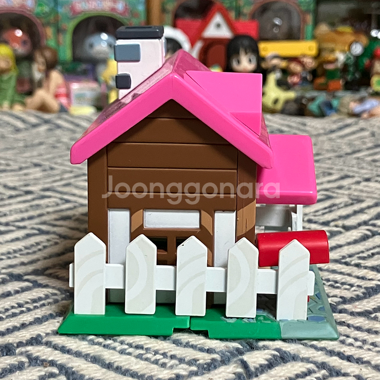 고전 동물의 숲 러블리 핑크 집 주민 피규어 세트--4