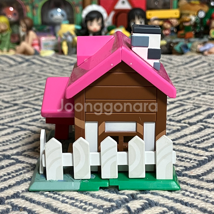 고전 동물의 숲 러블리 핑크 집 주민 피규어 세트--3