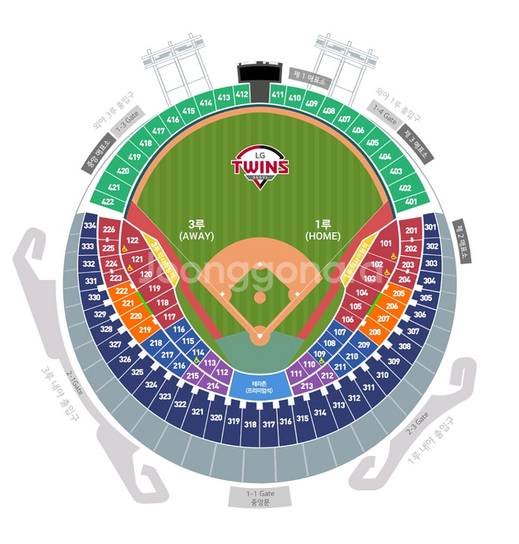 한국시리즈3차전 잠실 상영 응원전 블루석 연석--0
