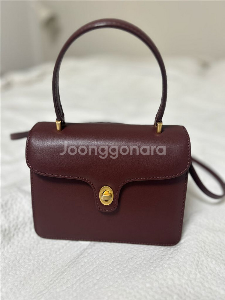 시에 멜번 스퀘어 미니 토트백 마룬--0