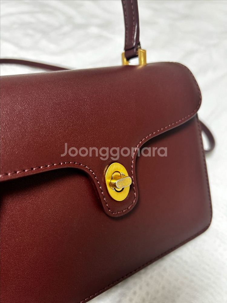 시에 멜번 스퀘어 미니 토트백 마룬--2