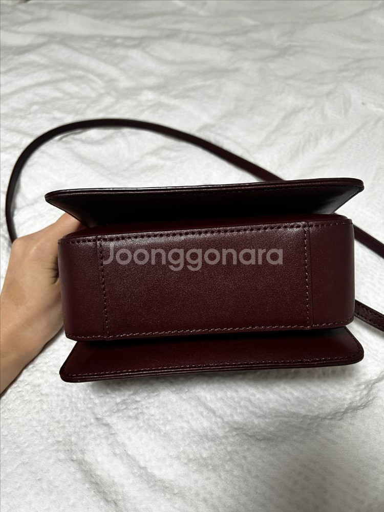 시에 멜번 스퀘어 미니 토트백 마룬--5