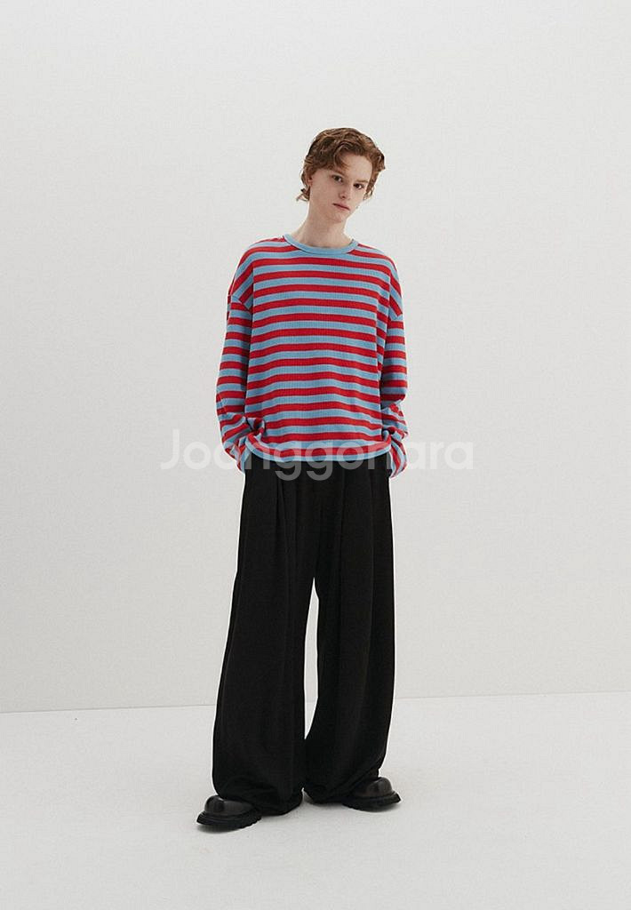 DNSR 디앤에스알 스트라이프 와플 니트 티 M사이즈--3