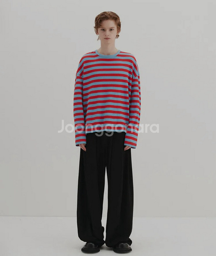 DNSR 디앤에스알 스트라이프 와플 니트 티 M사이즈--9