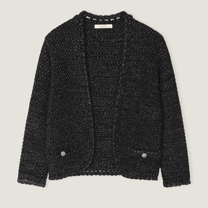 새상품급) 오브제스트 핸드메이드 트위드 펄 가디건