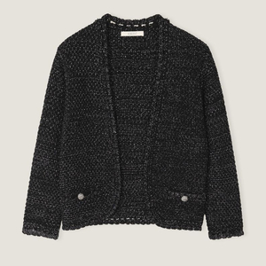 새상품급) 오브제스트 핸드메이드 트위드 펄 가디건