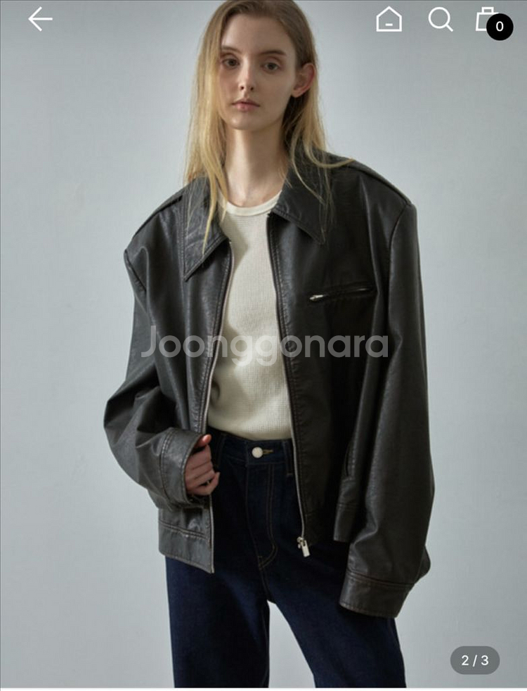 파사드패턴 빈티지 레더 자켓 다크브라운--1