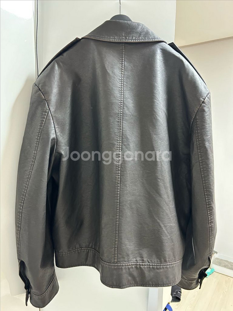 파사드패턴 빈티지 레더 자켓 다크브라운--6