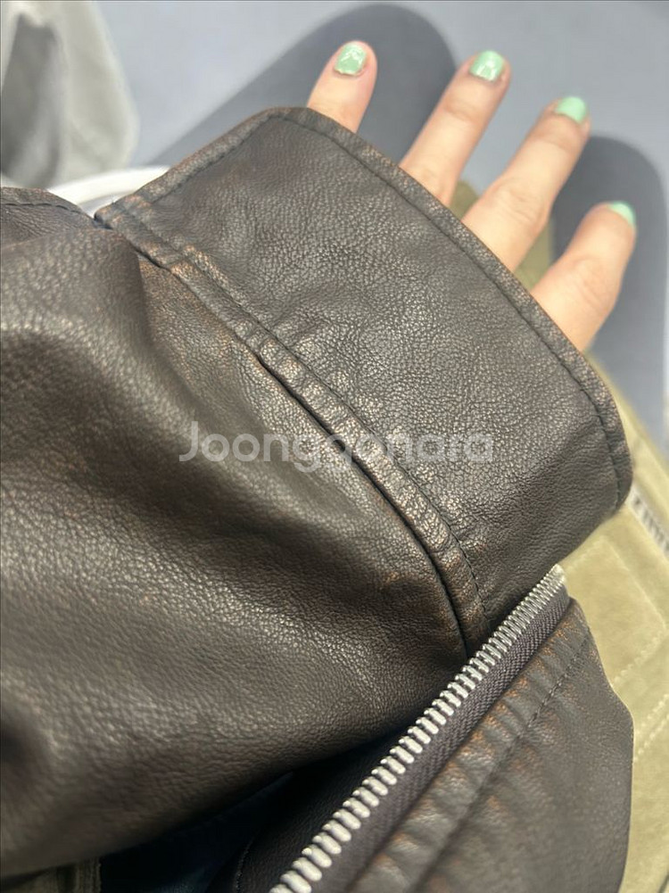 파사드패턴 빈티지 레더 자켓 다크브라운--9