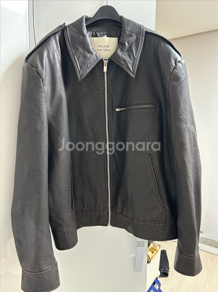 파사드패턴 빈티지 레더 자켓 다크브라운--10