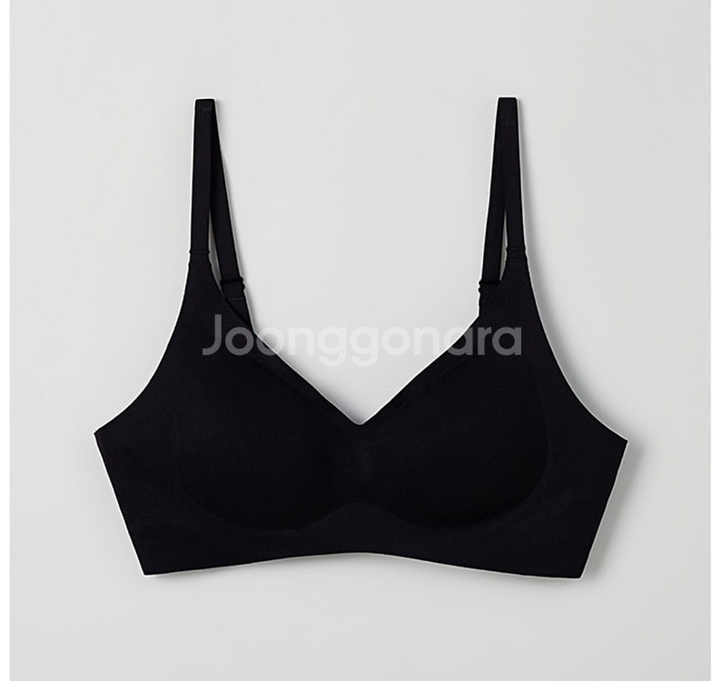 새상품 스파오 심리스 볼륨 후크타입 브라 L 블랙--3