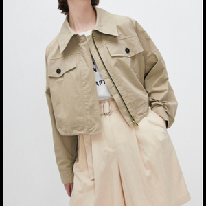 시스템 베이지 면점퍼