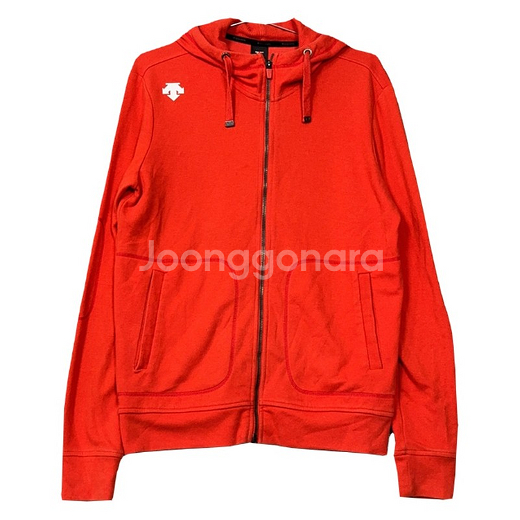 데상트 로고 레드 기능성 후드 집업 L--0