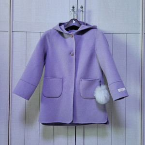 베네통키즈 120 퍼플 코트 여아 키110잔후