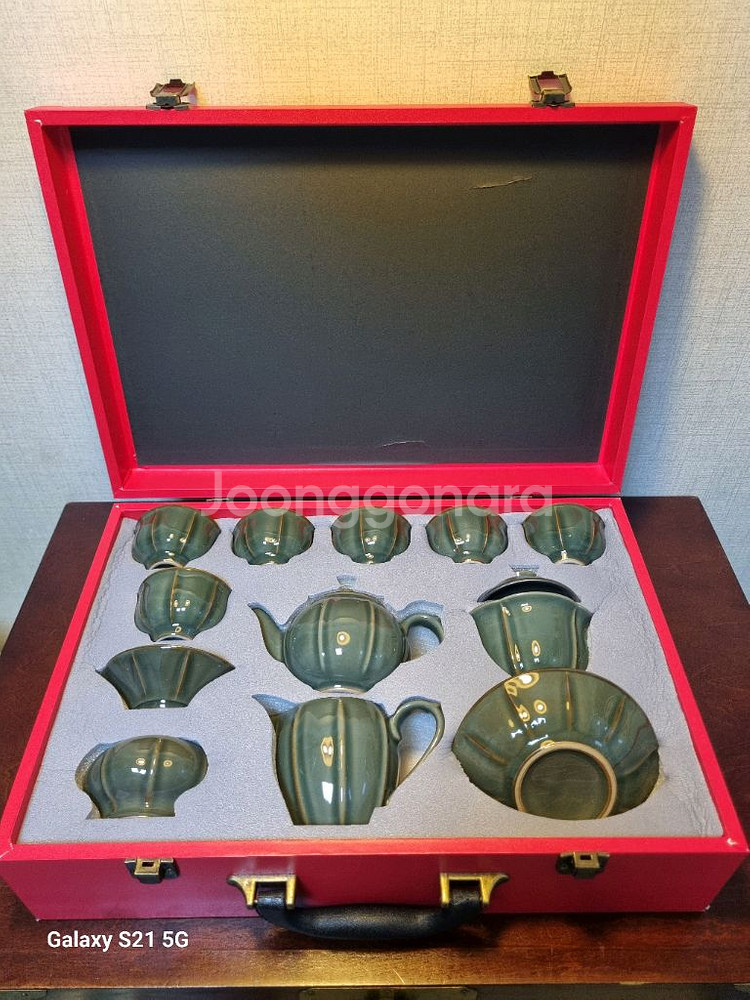 최고급 중국 진청자 6인 다기세트 (다도용)--0