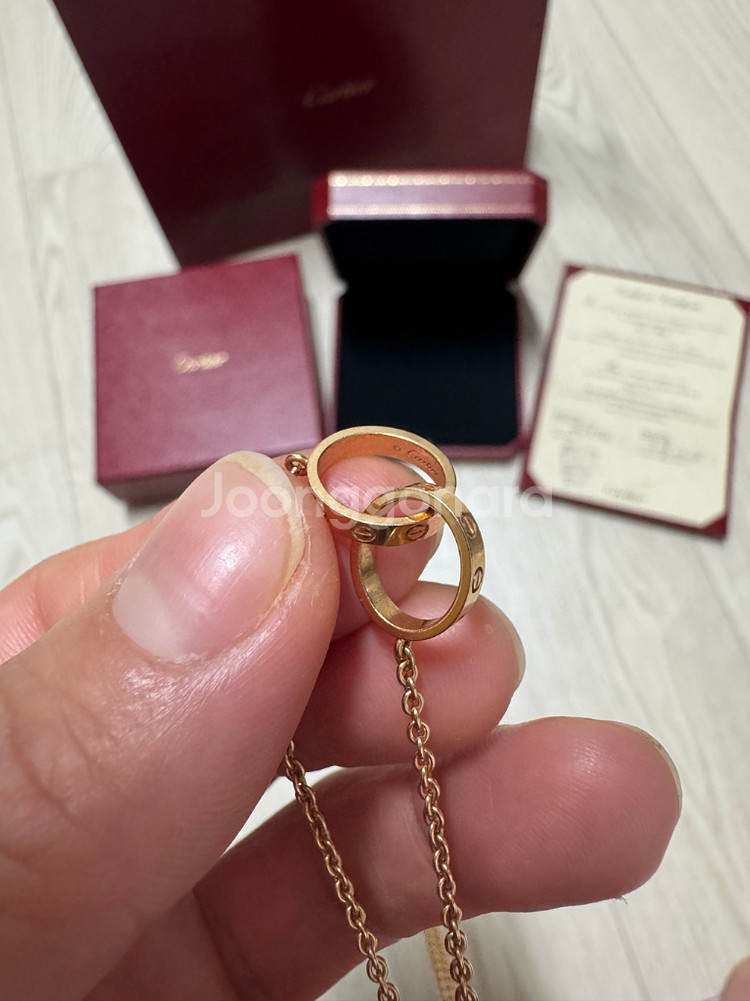 까르띠에 LOVE 핑크 골드 목걸이--7