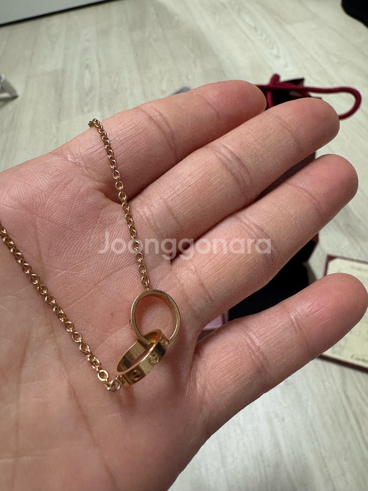 까르띠에 LOVE 핑크 골드 목걸이--6