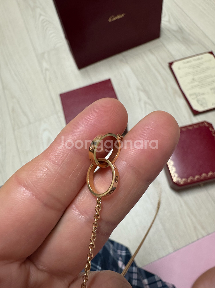 까르띠에 LOVE 핑크 골드 목걸이--8