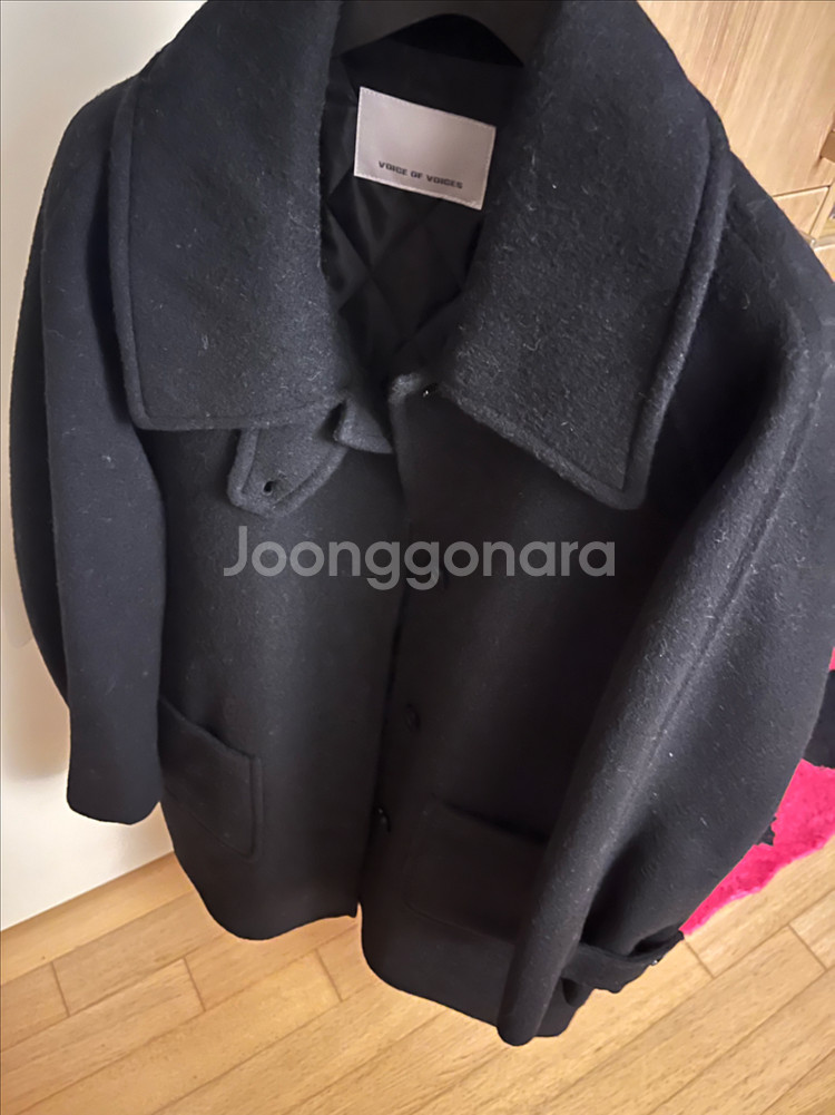 VOV 헤링본 하프 코트 블랙--6