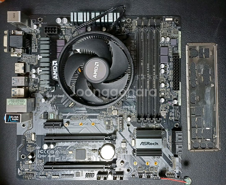 메인보드 애즈락 B450m pro4 CPU 라이젠 5 2600--0