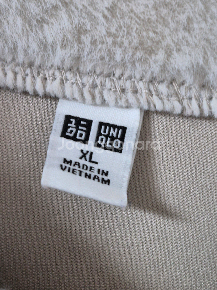 유니클로 노칼라 에코퍼 자켓 아이보리 XL--2