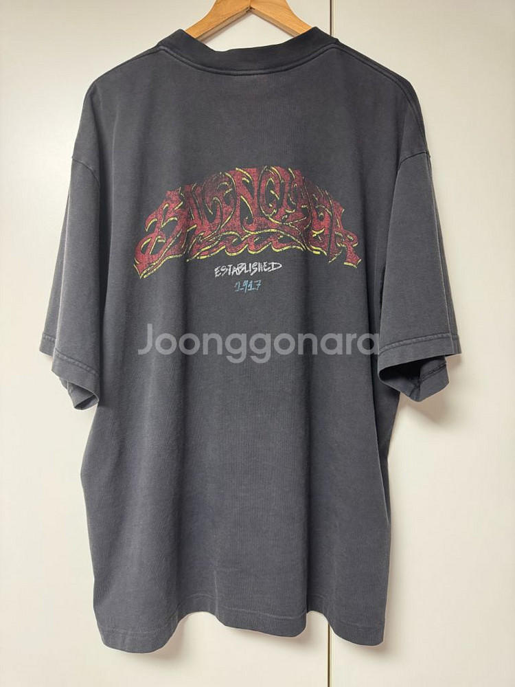 [L] 발렌시아가 24ss 그래픽 로고 프린팅 코튼 반--1