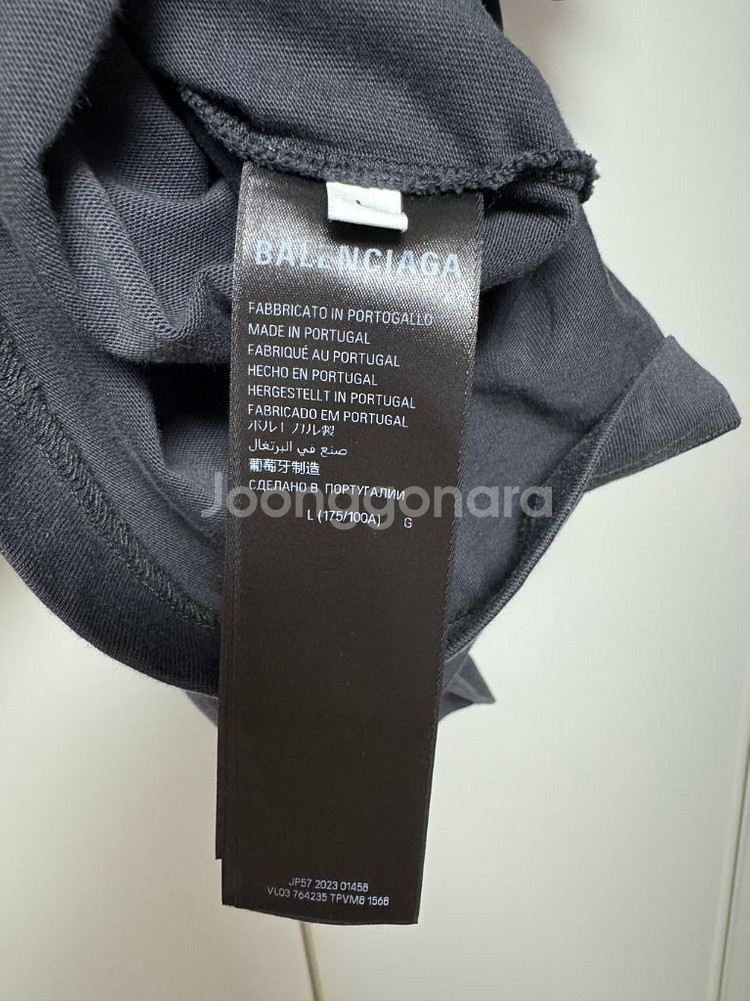 [L] 발렌시아가 24ss 그래픽 로고 프린팅 코튼 반--2