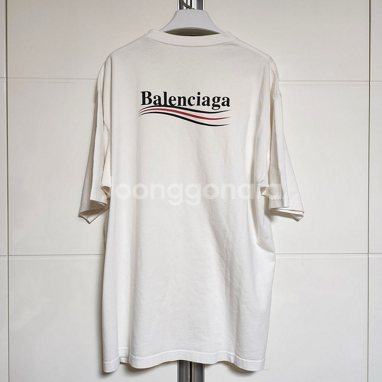 발렌시아가 웨이브 로고 반팔티 L--1