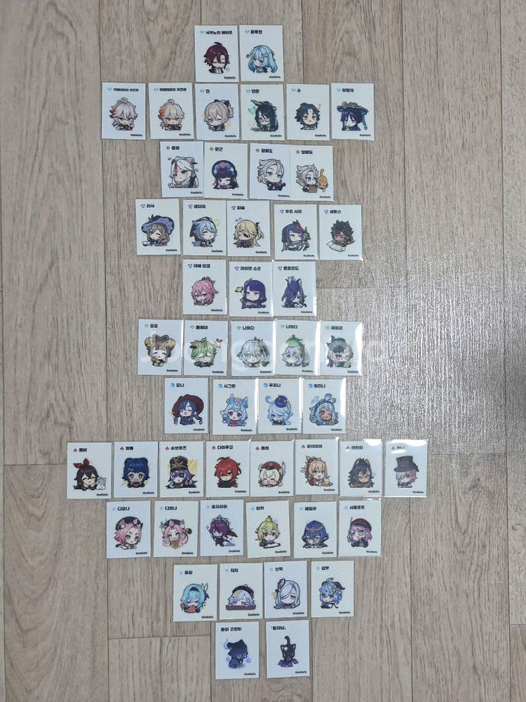 원신 띠부 띠부씰 49장 일괄 푸리나 방랑자 카즈하--0