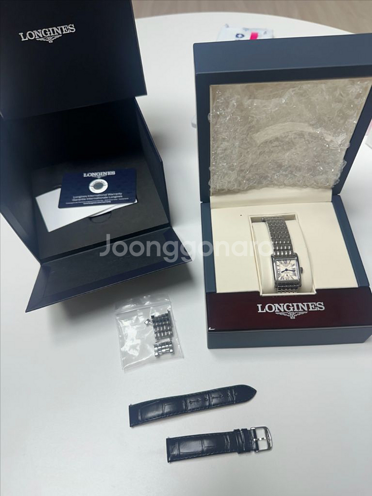 론진 돌체비타 미니 메탈 풀박 ( 가죽스트랩 포함)--2