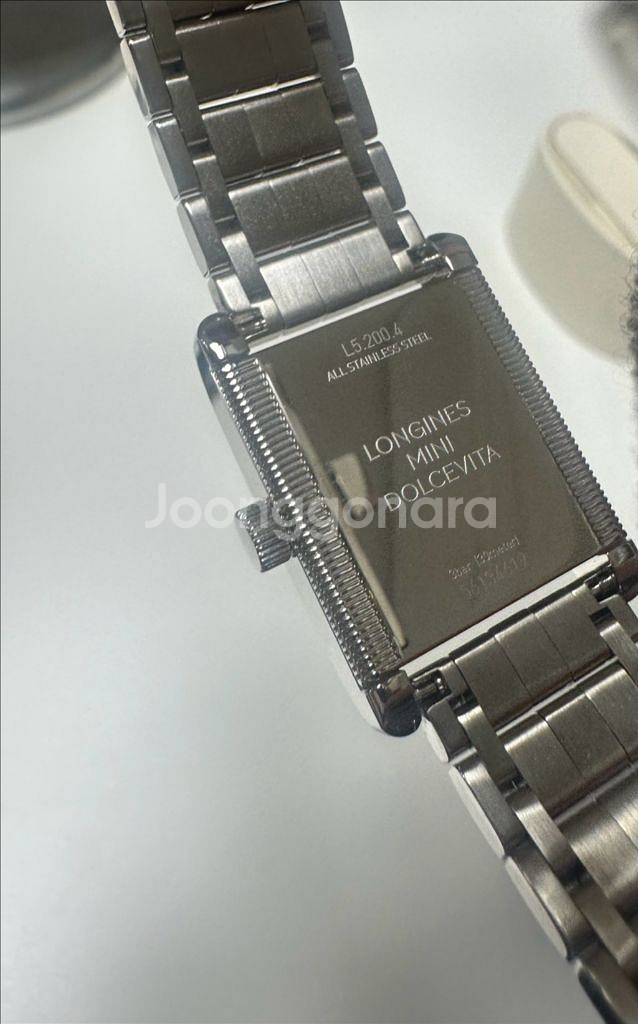 론진 돌체비타 미니 메탈 풀박 ( 가죽스트랩 포함)--5