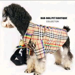 버버리 패턴 강아지 체크무늬 셔츠