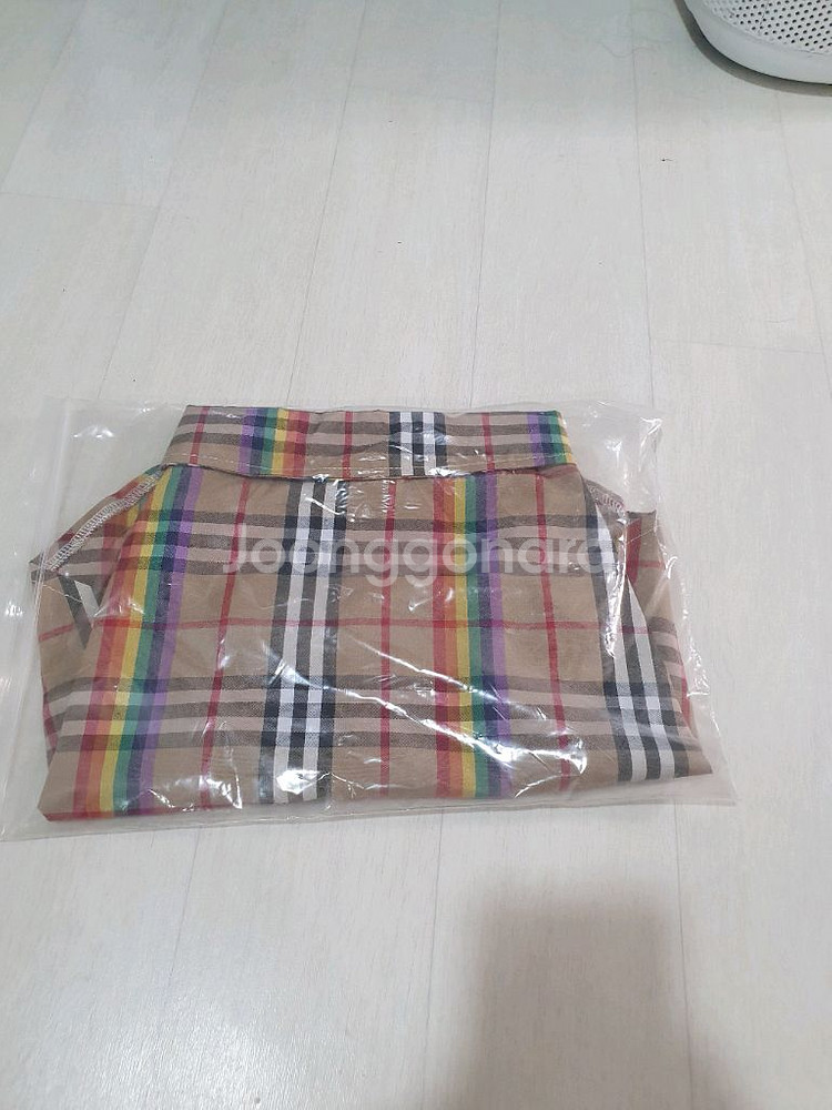 버버리 패턴 강아지 체크무늬 셔츠--2