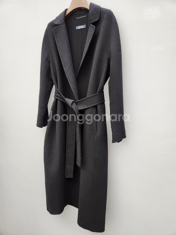 에스막스마라 블랙 울 코트--2