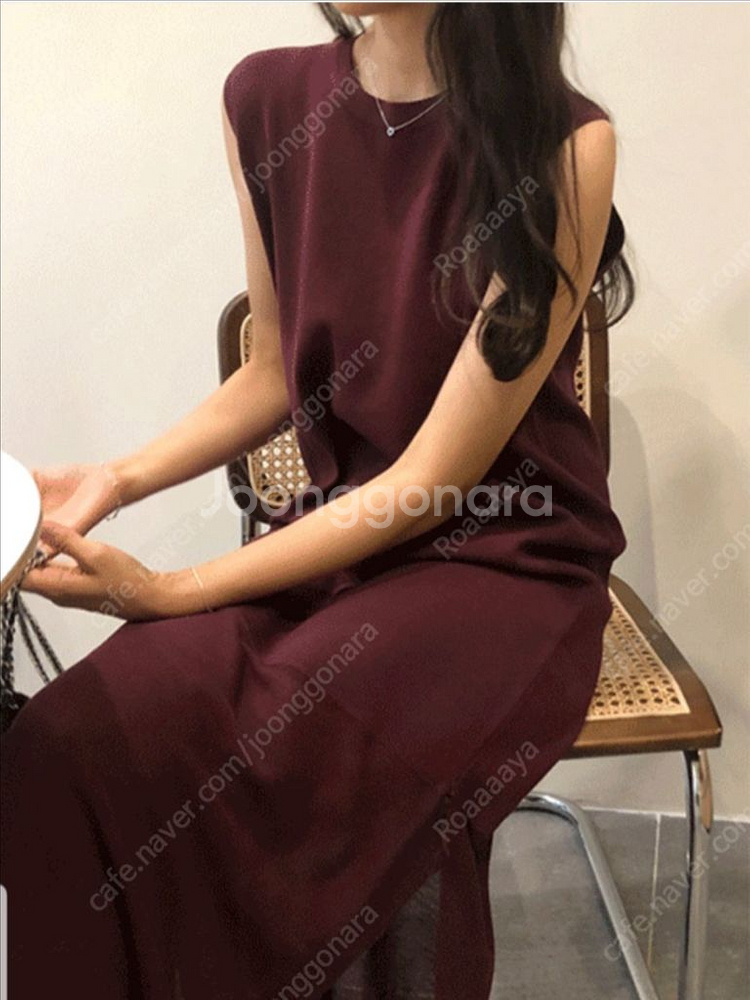 제이드몽 니트 민소매 원피스 새상품--3