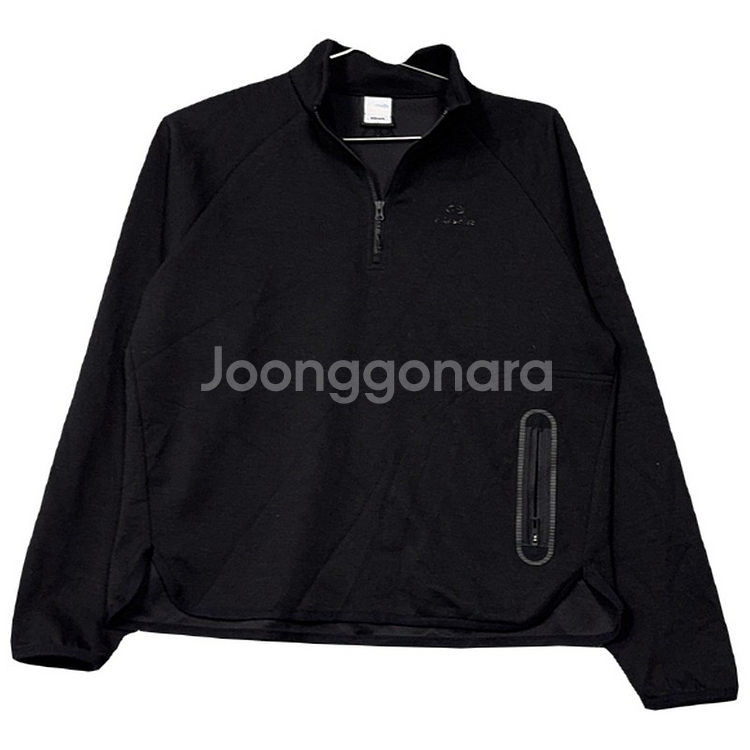 아이더 블랙 기능성 반집업 긴팔티 S--0