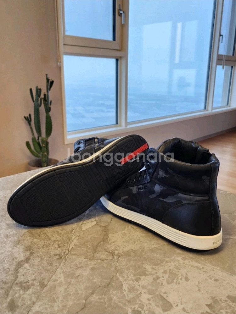 프라다 PRADA 남성 하이탑 스니커즈[정품. 박스 풀구성. 상태최상]--4