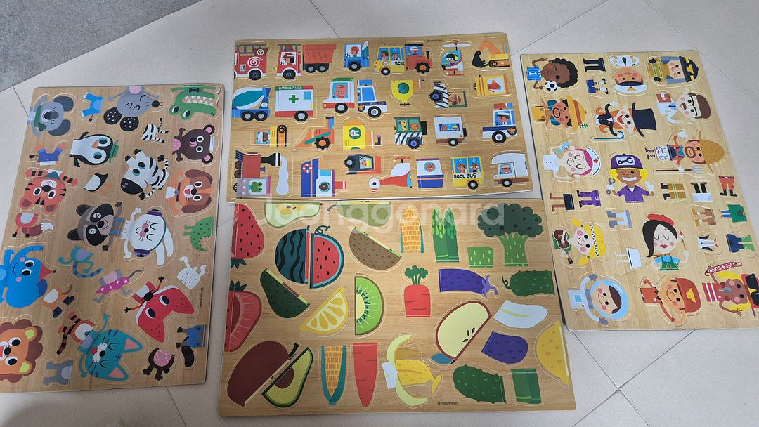 두조각 자석 퍼즐 4종세트 매그넷토피아--4