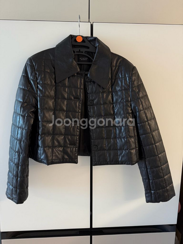 아상퀼팅가죽패딩점퍼--0