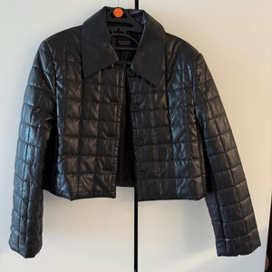 아상퀼팅가죽패딩점퍼