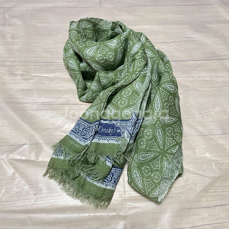 드레익스 모달 실크 포레스트 그린 스카프--0