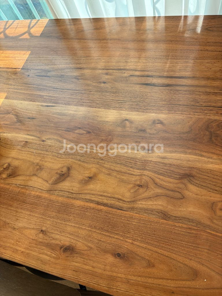 오블리크테이블 월넛 원목 식탁 벤치의자 세트 (용달비 포함)--1